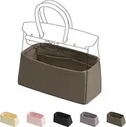 DGAZ Purse Organizer Silky Smooth Fits Birkin 20/25/30/35/40/45/50 Bags,Silk,Luxury Handbag Tote in Bag Shapers, Women(Etoupe grey color,BK25)