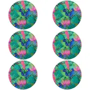 6x LVD Rio Glass Trivet Pot Mat Kitchen Dining Table Protector Pad Round 21x21cm