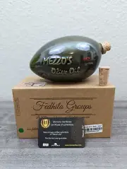 Genuine Mezzo Oliva Handcrafted Olive Oil Jar Green Bottle 250 ml EMPTY With COA