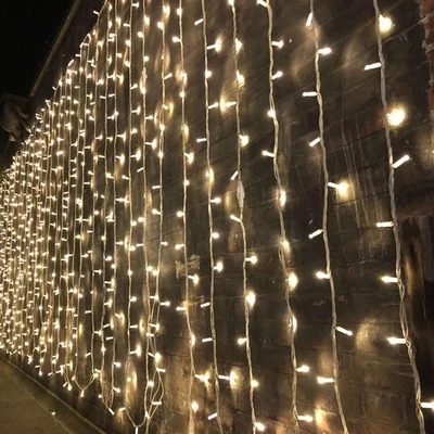 300 LED Curtain String Light, 8 Lighting Modes Fairy Twinkle String Lights We...