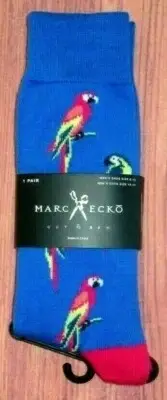 MENS MARC ECKO PARROTS TROPICAL ROYAL BLUE CREW SOCKS (SHOE SIZE 6-12)