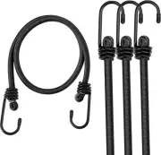 24 Inch Bungee Cord with Hooks, 4 Pack Superior Rubber Heavy Duty Straps Strong