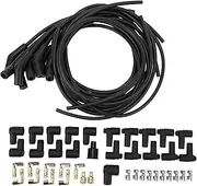 45° 135° Spark Plug Wire Set with Dustproof Cover High Performance 8.5mm Diameter Sparking Plug Ignition Wire Set Ignition Wire Kit (Black)
