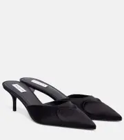 [Alaia] Alaïa Le Caur 3D 55 satin mules AU 10 black