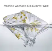 100% Mulberry Silk Summer Quilt Machine Washable Cool Blanket