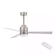 Edvivi Ceiling Fan Light 52" Integrated LED 6-Speed With Remote Brushed Nickel