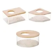 Hamster Bathroom Clear Acrylic Bath Container Litter Sauna Sandbox Easy to Clean