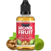 100% Pure Monk Fruit Extract (6 Drops = 1 Tsp of Sugar) Zero Calories, Non-GMO,