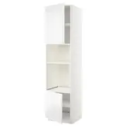 METOD hi cb f oven/micro w 2 drs/shelves, white/Voxtorp high-gloss/white, 60x60x240 cm