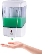 Automatic Soap Dispenser Wall Mount - Hand Sanitizer Dispenser - 600ml/20oz - Touchless Sensor - Gel/Liquid - ABS Plastic - White
