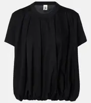 [Noir Kei Ninomiya] Noir Kei Ninomiya Pleated cotton top AU 12 black