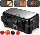 3 in 1 Sandwich Maker, Waffle Maker with Removable Plates, 1200W Panini Press wi