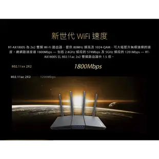 ASUS華碩 RT-AX1800S WiFi 6 分享器 無線路由器 雙頻