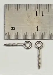 100 Pack- 3/4" Medium duty screw eyes, stainless steel for fishing lures
