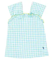 [Bobo Choses] Bobo Choses Gingham cotton and linen top Y 6/7 multicoloured