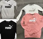 NWT Girls Puma Essential Logo Sweater, Jumper Tracksuit Top Fleece Lined #114018