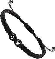 [Generic] Initial Bracelet For Women | Handmade Rope Braided Bracelets Heart Design - Braided Drawstring Bracelet, 26 Letters Initial Charm Bracelet, Adjustable For Women Men