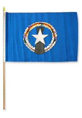 12x18 12"x18" Lot of 12 (Dozen) Northern Marianas Stick Flag wood staff