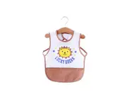 Baby Bibs Waterproof And Wipeable-Eat And Play Smock Apron - Coffee