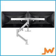 Atdec Dual Crossbar Display Desk Mount - Silver Up To 27"