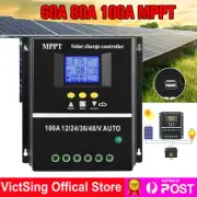 100A 80A 60A MPPT 12V/24V/36V/48V DC Solar Charge Controller Battery Regulator