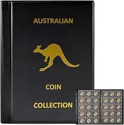 H HOME-MART Coin Collection Album - 240 Pockets Australian Coins Storage Folder, Holder Case Organizer Box for Collecting Supplies