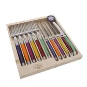 Laguiole Jean Dubost Maison Cutlery Set Mixed Colours 12 Piece Set