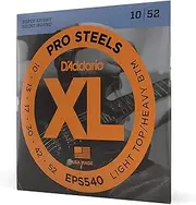[D'Addario] Guitar Strings - ProSteels Electric Guitar Strings - Round Wound - Brighter, Crunchier, Increased Sustain - EPS540 - Light Top/Heavy Bottom, 10-52