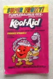 VINTAGE PURPLESAURUS REX KOOL AID UNOPENED ** RARE ** SEALED FULL PACKET 1989-90
