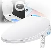 Smart Toilet Seat,Slow Close Seat & Lid,Remote Control + Knob,Water Temperature Adjustment (33~40℃),Seat Temperature (30~40℃),LCD Display + Night Light,Mobile Cleaning,20.3 inch