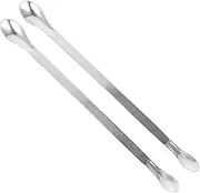 2 Pcs Stainless Steel Sampling Spoons Lab Spatula Double-end Scoop for Micro Medicine Reagent