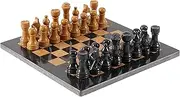 Radicaln Chess Set Handmade Black and Golden Full Marble Chess Board Game Set - Staunton Marble Tournament Two Players Full Chess Game Table Set - Non Wooden - Non Backgammon