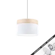 Snap Lighting Pierce Wide Fabric Downlight to Pendant Light Conversion Kit White Medium