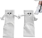 [BeNsil] 1/2/4 Pair Funny Couple Socks - Magnet Suction Doll Socks, Couple Holding Hands Socks, Novelty Socks for Women Men, Unisex Mid-Tube Socks, Cute Casual Socks, Size