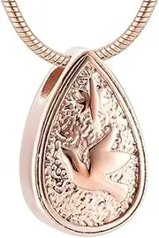 DOTUIARG Cremation Jewelry Keepsake Stainless Steel Pet Urn Necklace for Ashes Memorial Pendant
