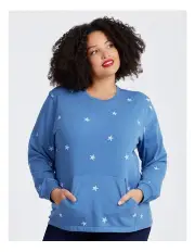[Taking Shape] Cotton Mini Stars Sweatshirt in Riviera Blue