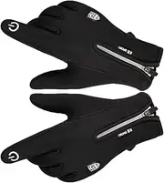 [outret] Touchscreen Winter Gloves,Winter Warm Gloves Zipper Men Women Touchscreen - Water Resistant Texting Thermal Soft Flannel Lining Winter Gloves for Running Cycling Driving Hiking