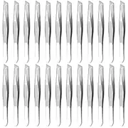 24 Pcs Mini Tweezers Bulk Pack – 3.5" Stainless Steel Bulk Tweezers First Aid with Heart Clamps, Designed for Effortless Eyebrow Plucking – Compact Size, Designed for Home & Professional Use