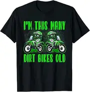 [X.Style] I'm This Many Dirt Bikes 2 Year Old 2nd Birthday Motocross ds409 T-Shirt (S) Black