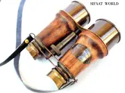 Antique Style Brass Victorian Marine Red Leather Binocular, Cyber Monday Gift