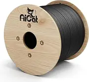 AiCat Cat 5e Ethernet Cable, 1000ft, Outdoor Direct Burial Unshielded Riser CMX Rated, 24AWG Solid Bare Copper, 350MHz, UL Listed, Twisted Pair UTP, Waterproof, Bulk Ethernet Cable - Black