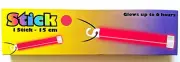5 x Party Glow Stick 15cm (6") With Hook Pink Glow In Dark Up To 6 Hrs Non-Toxic