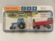 1978 Matchbox SuperFast 900 Ford Tractor BLUE Hay Trailer RED TP-11 Die-Cast