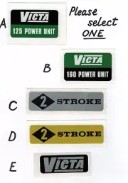 Victa Vintage Mower Power Unit 125cc / 160cc and 2 Stroke Repro Decals