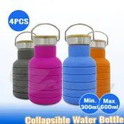 4x Collapsible Office Water Bottle Training Camping Gym Yoga Kettle School Cup
