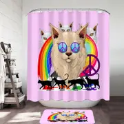 Funny and Cool Retro Cats Shower Curtain