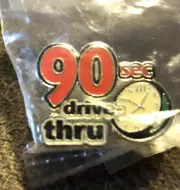 McDonald's 90 Second Drive Thru Lapel Hat Tack Pin New C23