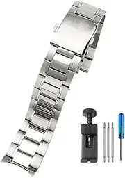 YCBFGAZATK Fit For Arc Interface Watch Strap Men's Mtp1374/1375 Mdv106 Stainless Steel Replace Fold Buckle Watchbands