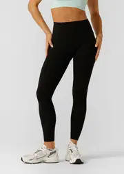 [Lorna Jane] Sculpt And Support No Ride Ankle Biter Leggings in Black, Size - Small S Recycled Black