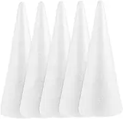 5 Pack Kids Christmas Craft Cones White Foam Cones Decorative Potential for Projects and Kids Activities